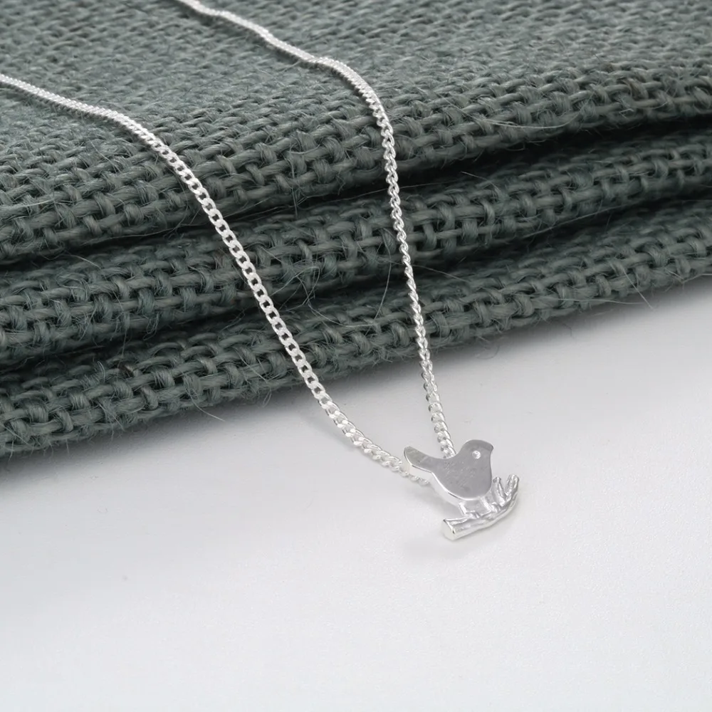 Kinitial Bird On Branch Necklace Silver Animal Birds Pendants &amp Necklaces for Woman Fashion Statement Jewelry Best Gift | Украшения и