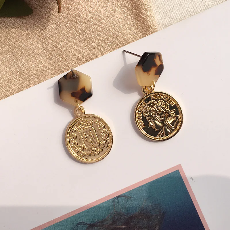 2 вида Винтажные серьги подвески из старого золота модные женские массивные