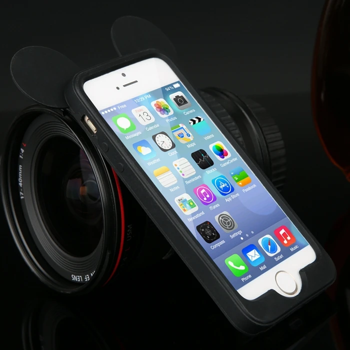 Горячая Продажа 4 цвет 3D мышь уши кремния рамка бампер для iPhone 4S мягкие Резиновые