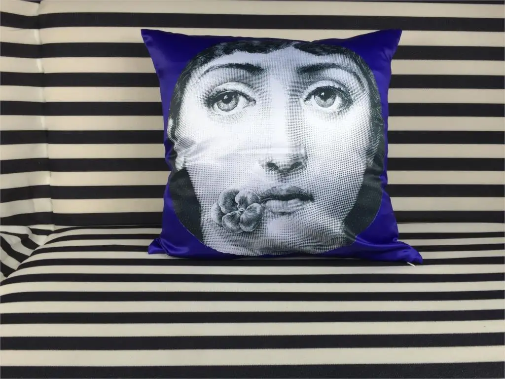 Винтажный чехол для подушки Fornasetti Art Beauty Face на заказ 33 см x мягкий отличный