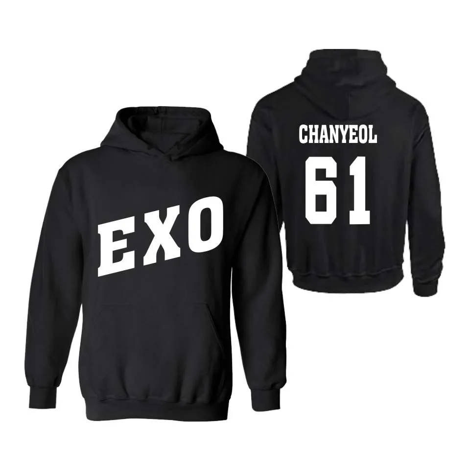 Толстовка EXO kpop KAI CHANYEOL baekhyun d.lay xiumin худи мы один Принт толстовки для девочек