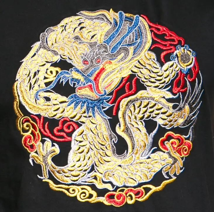 

New Design Cotton Embroidery Dragon T Shirt Mens Fashion Summer Men High Quality Clothing M-4XL