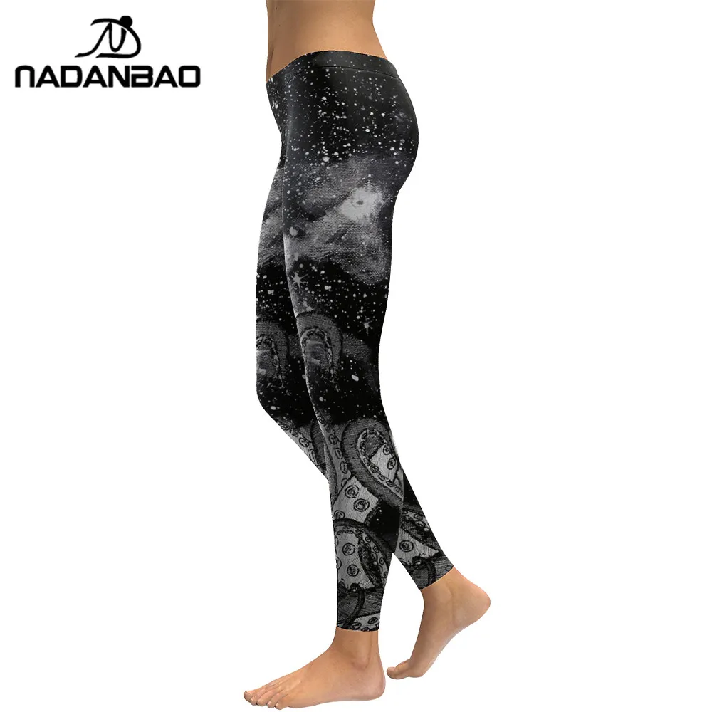 NADANBAO новый стиль 2018 леггинсы женские Galaxy Space фитнес цифровая печать тонкая