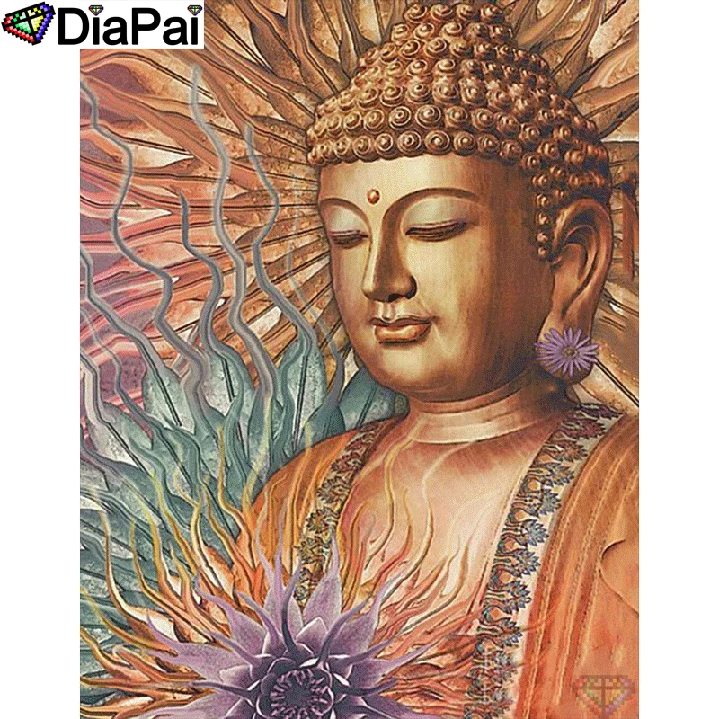 

DIAPAI 5D DIY Diamond Painting 100% Full Square/Round Drill "Religious Buddha" Diamond Embroidery Cross Stitch 3D Decor A21623