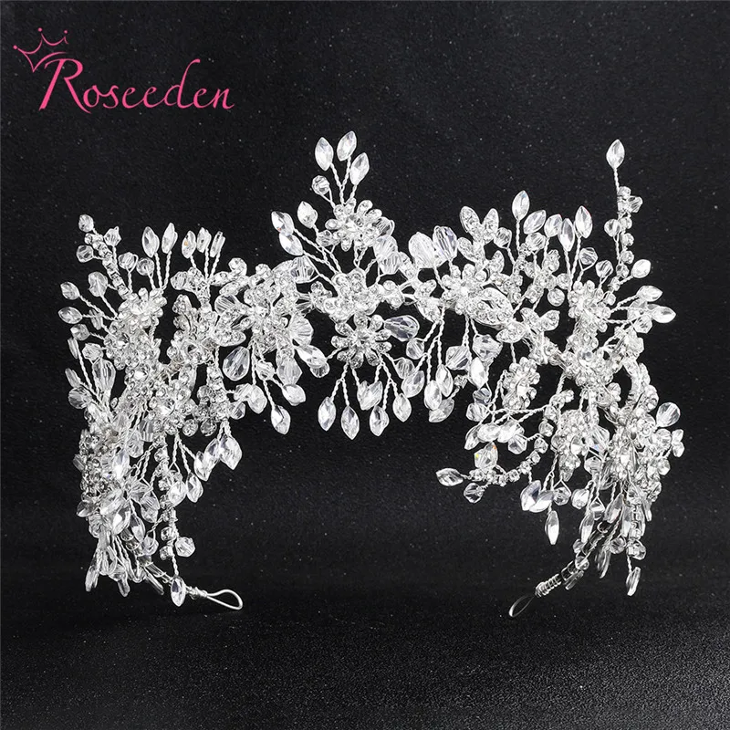 

Romantic New Handmade Bride Flower Headpieces Crystal Wedding Hair Accessories RE3445