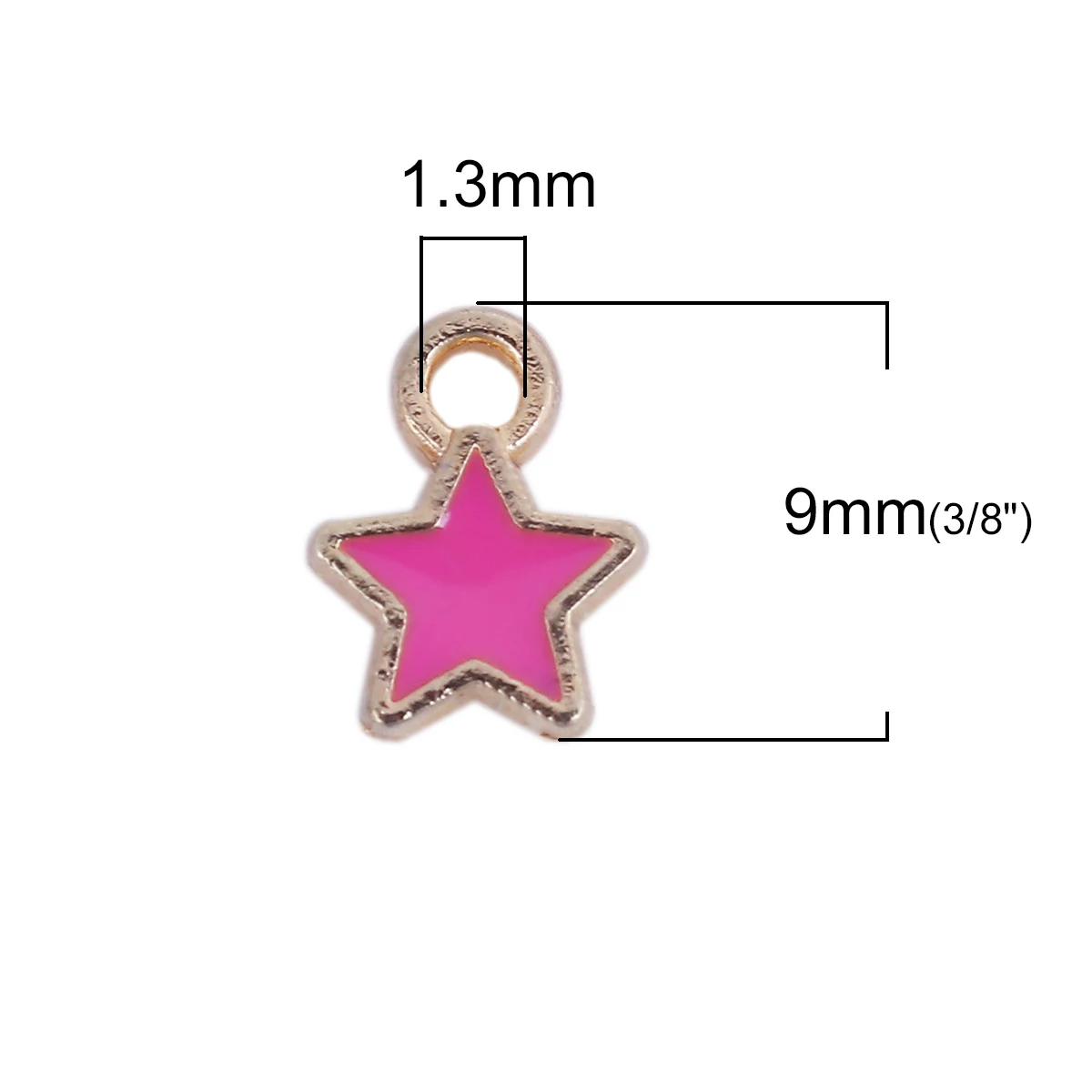 DoreenBeads сплав цинка Galaxy Charms звезда золотой цвет красная эмаль 9 мм (3/8 &quot) x 7 (2/8&quot) 30