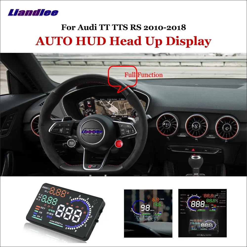 Полнофункциональный Автомобильный дисплей на лобовое стекло Liandlee HUD для Audi TT TTS RS