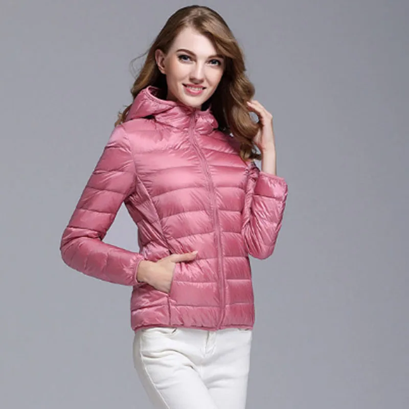 

New 2017 Fashion Warm Winter Jacket Women Slim Female Jacket Winter Women Hooded Coat white duck Down Parkas Outerwear QH0955