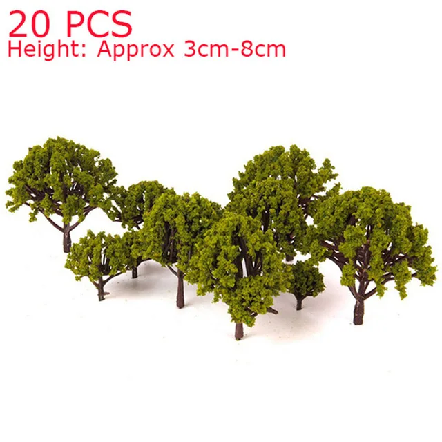 Green Модель пейзажа Пейзаж Деревья 3 см-8 см(темно-зеленый) сад пейзаж декорации куклы свадьбы миниатюры диорамы - Цвет: Green