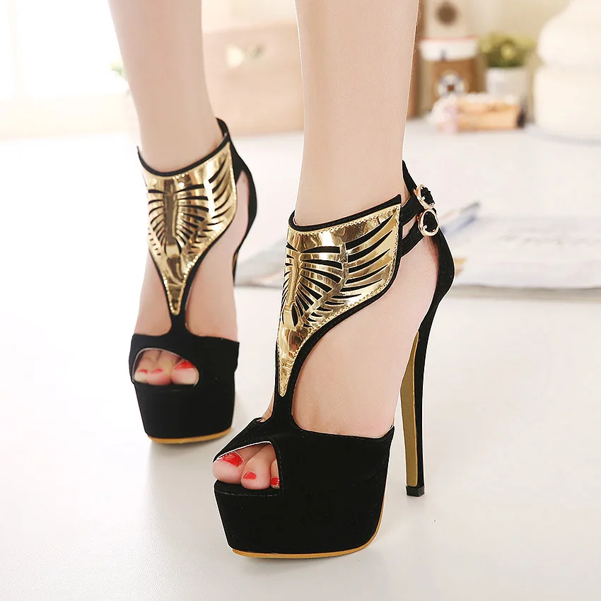 Explosion Models 2016 New Fashion Sexy Metal Open-toe High Fine with Waterproof Sandals Elegant Wild Ladies High-heeled Shoes | Обувь