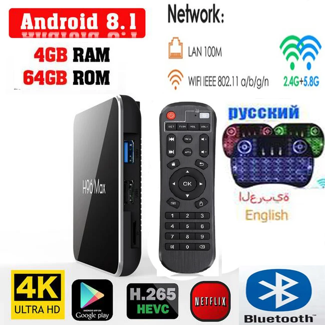 4G 64G I8 air mous H96 Max X2 Android 9,0 tv Box Amlogic S905X2 4 ГБ/32 ГБ 64 Гб двойной WiFi Bluetooth USB 3,0 4K H96 max plus дополнительная клавиатура - Цвет: 4G 64G I8 air mous