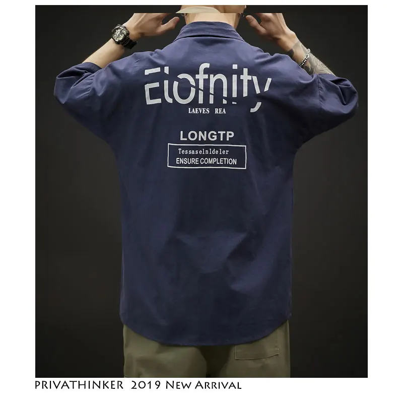 Privathinker для мужчин 2019 летние рабочие стильные рубашки s японские однобортные