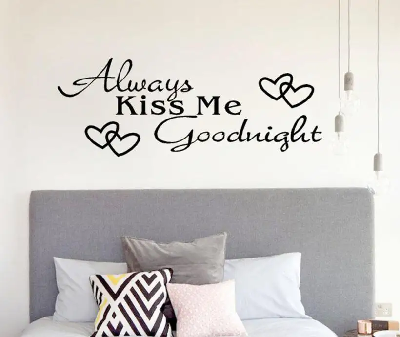 Always Kiss Me Good night Wall Sticker Decal Bedroom Vinyl Art Mural Living Room Home Decor @A | Дом и сад