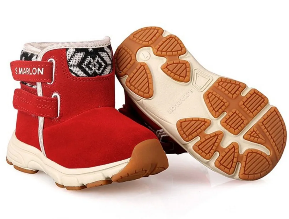 Зимние ботинки для малышей зимняя обувь мальчиков и девочек модная