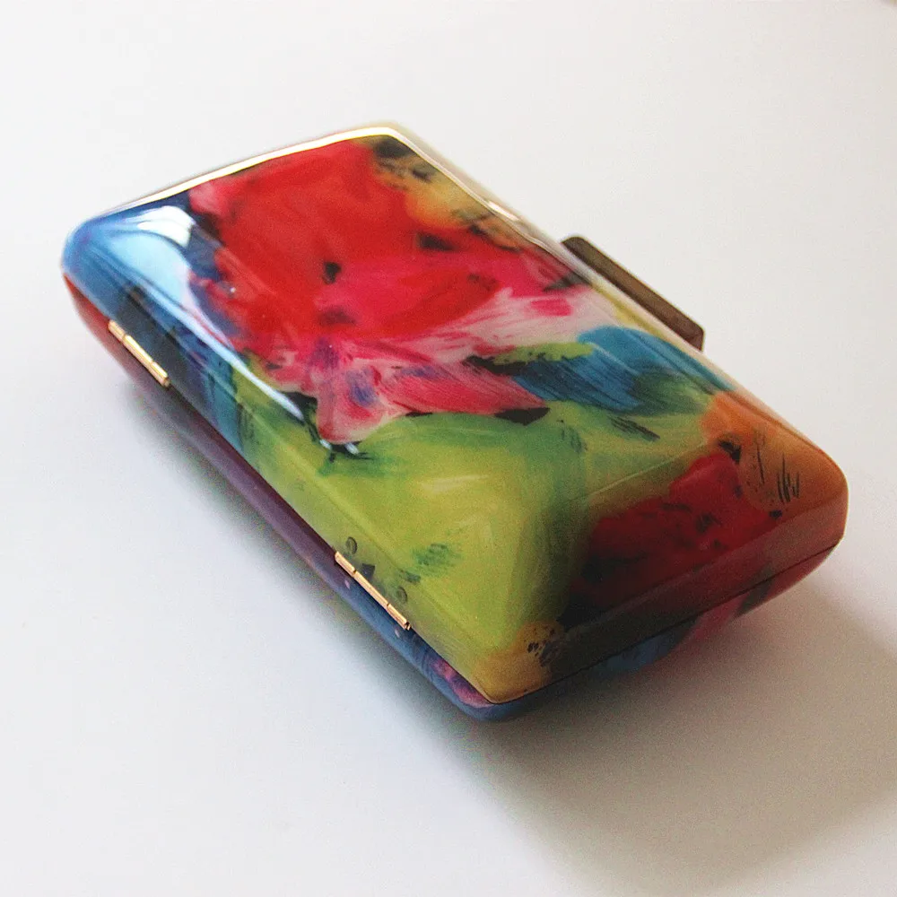 Женский винтажный клатч из акриловой смолы повседневный вечерний с цветочным