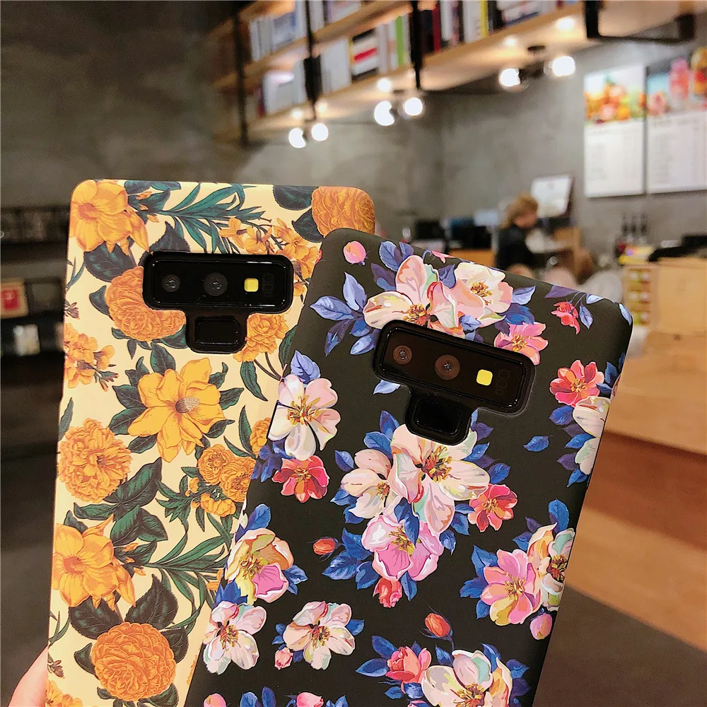 Светящийся чехол для samsung S8 9 10 Plus желтый цветок Орхидея Жесткий ПК Красивая