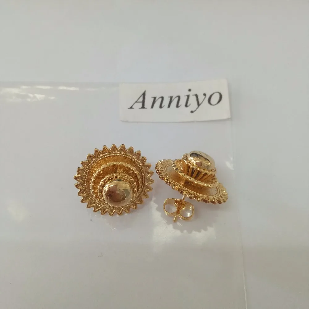 Anniyo 1 5 см/2 см детские серьги-гвоздики золотистая цветная серьга для