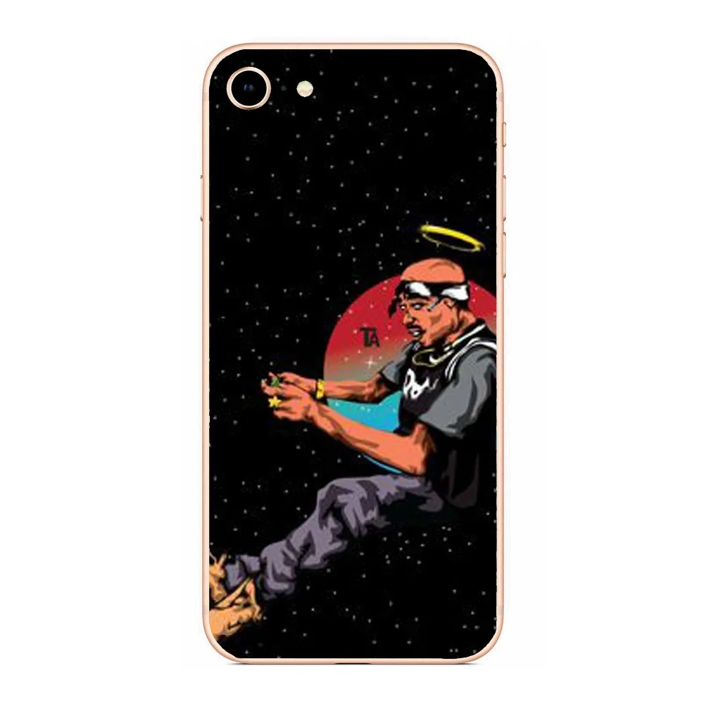 2Pac Тупак Амару Шакур Makaveli Coque Основа Чехол для телефона iPhone 8 плюс 7 6 6splus X 5S SE