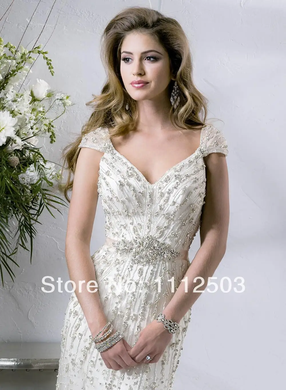Hot Sale Rhinestone Appliques Open Back Tulle Mermaid Wedding Dresses 2014 New Arrival Vestido De Novia|dresse|applique dressdress rhinestone