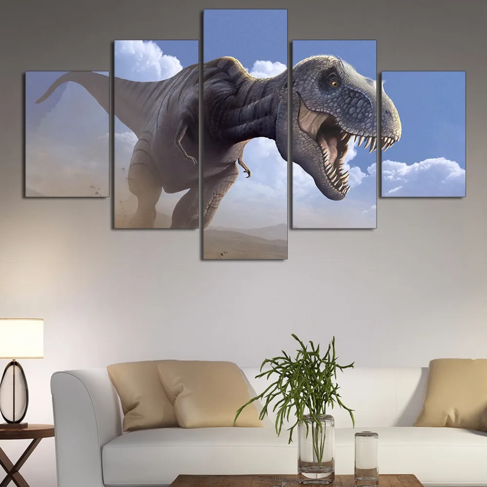 Без рамы большой динозавр 5 шт. современных животных настенные Краски ing Книги по