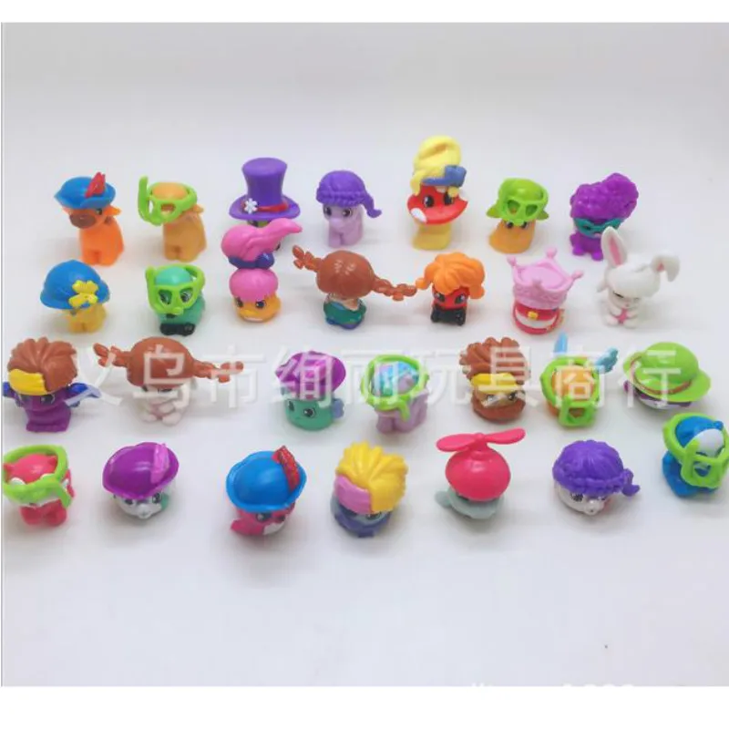 20 шт./лот мягкие ПВХ мини игрушки с животными для девочек шапками 2 5 3 см