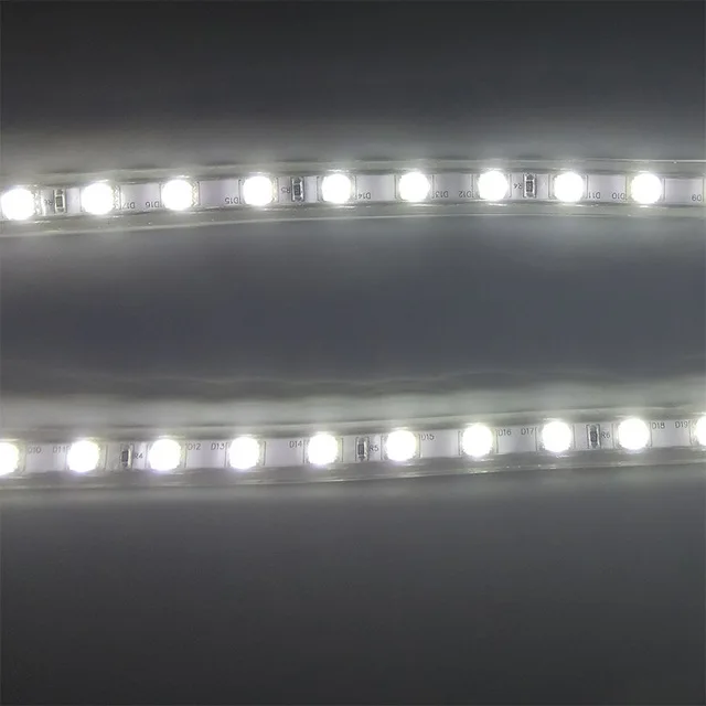 1m white x2 Аквариумная Светодиодная лента освещение SMD5050 светодиодный светильник для выращивания растений в аквариуме 220 В переменного тока - Испускаемый цвет: 1m white x2