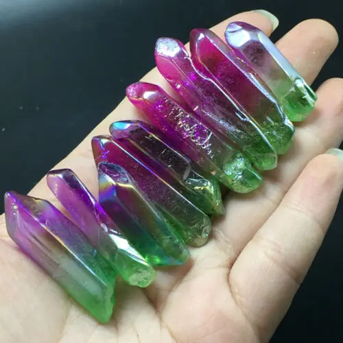 100g цвет Редкие радужные FLAME AURA кварцевый кристалл point образец жезла | Дом и сад