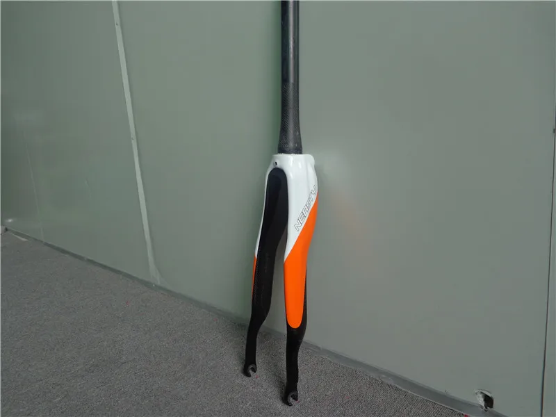 Углеродная вилка 700C для дорожного велосипеда передняя оранжевого цвета|road bicycle