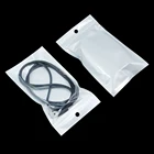 100 шт.лот белый прозрачный полиэтиленовый Органайзер с застежкой-молнией, упаковка для электронных продуктов 3C, пластиковая сумка для хранения продуктов с отверстием для подвешивания