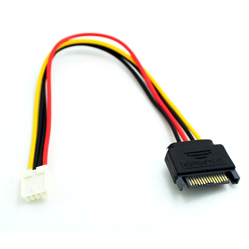 SATA 15Pin папа к 4Pin женский FDD Гибкий адаптер Жесткий диск кабель