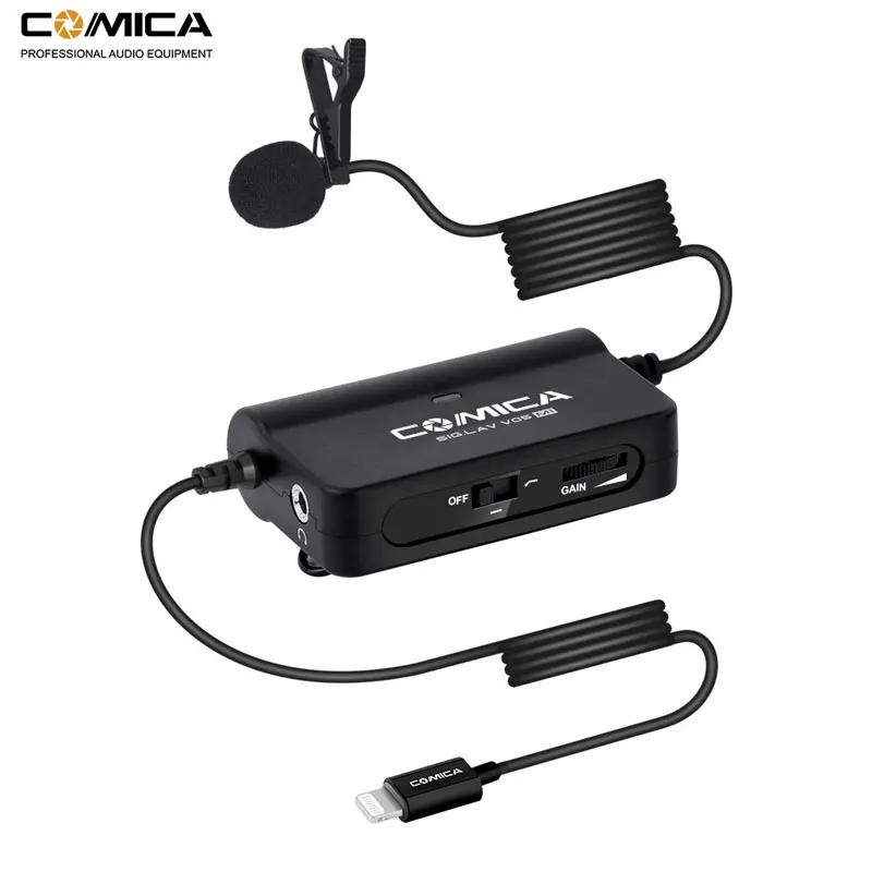 

Comica CVM-V05 MI Lavalier Lapel Microphone for iPhone 7 8 PLUS X XS XR Clip on Interview mic for Lighting Interface iPhones