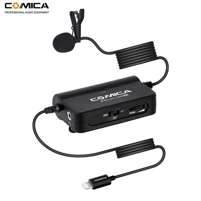 Микрофон Comica CVM V05 MI Lavalier с отворотом для iPhone 7 8 PLUS X XS XR клип на интервью микрофон