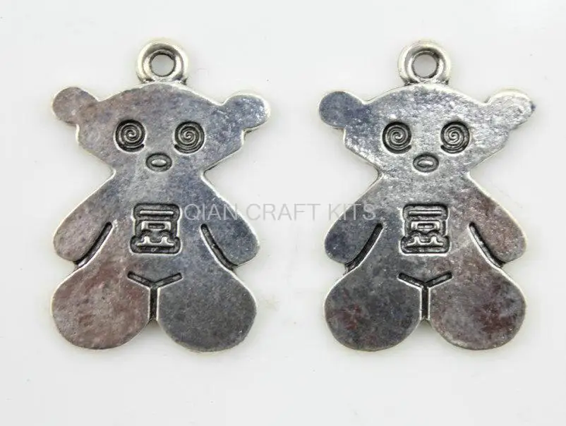 

set of 20 pcs bear antique silver zinc alloy lead and nickle free pendant, charm, drops for diy 19X29mm AY0144