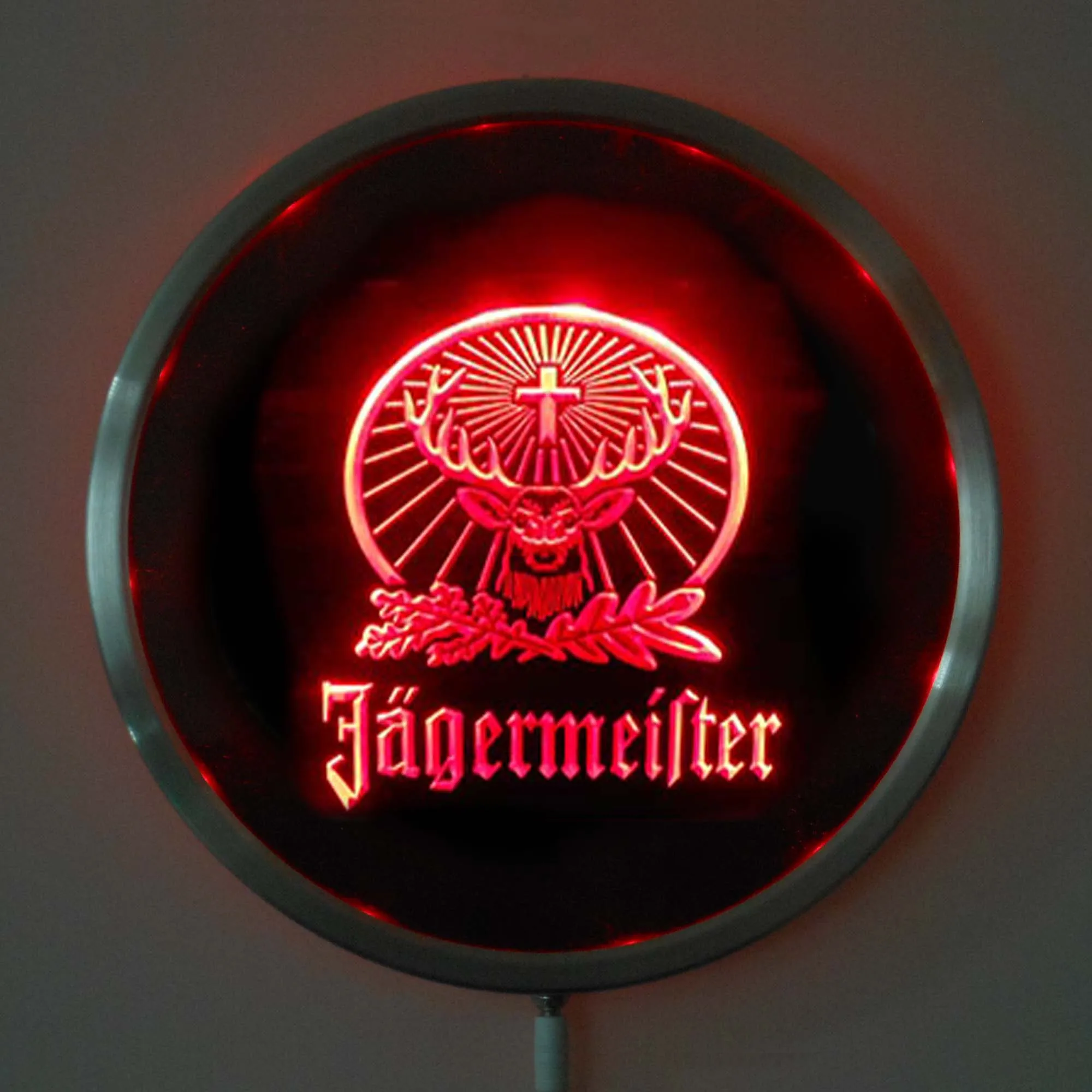 Светодиодные неоновые круглые вывески в виде оленя rs-a0231 Jagermeister 25 см/10 дюймов RGB
