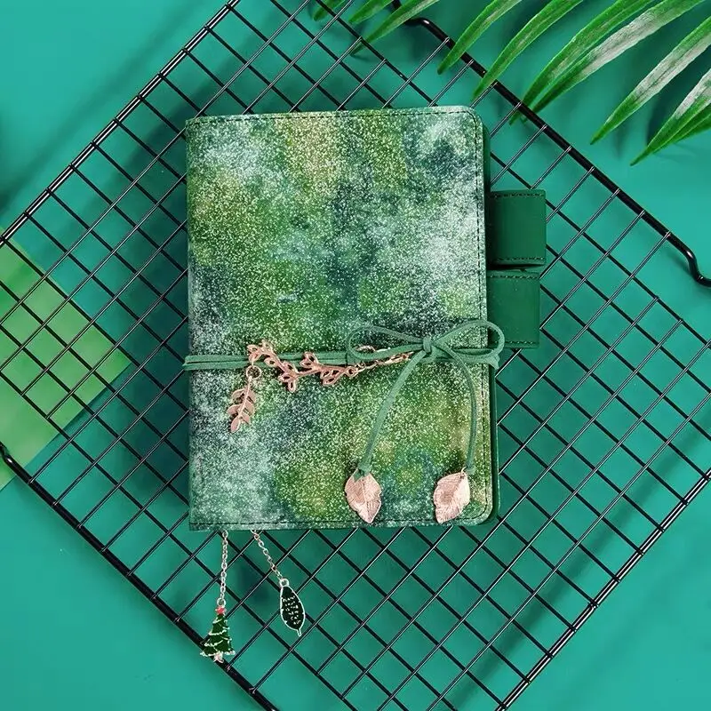 bands green Новейшая модель; A5 A6 красивые Kawaii голубого цвета со звездами Bling Тетрадь журнал распорядок дня Планировщик дневник Органайзер на неделю Справочник канцелярские принадлежности - Цвет: bands green