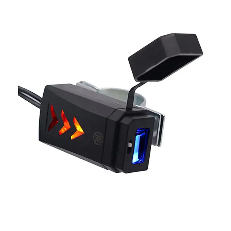 2.1A USB Зарядное устройство автомобиль мотоцикл синий светодиодный адаптер для