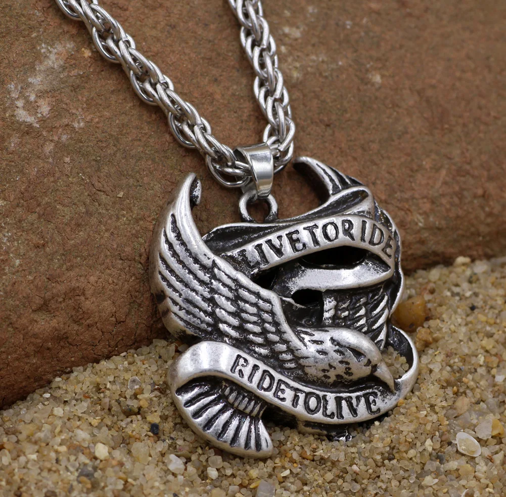 Biker eagle pendant Live To Ride Necklace Pendant Titanium high quality Jewelry | Украшения и аксессуары