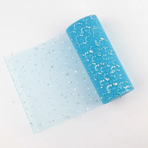 sequin 22 Блестящий рулон тюля с блестками 25 ярдов 15 см 6 дюймов катушка пачка Свадебная отделка органзы лазер поделки день рождения поставки - Цвет: sequin 22