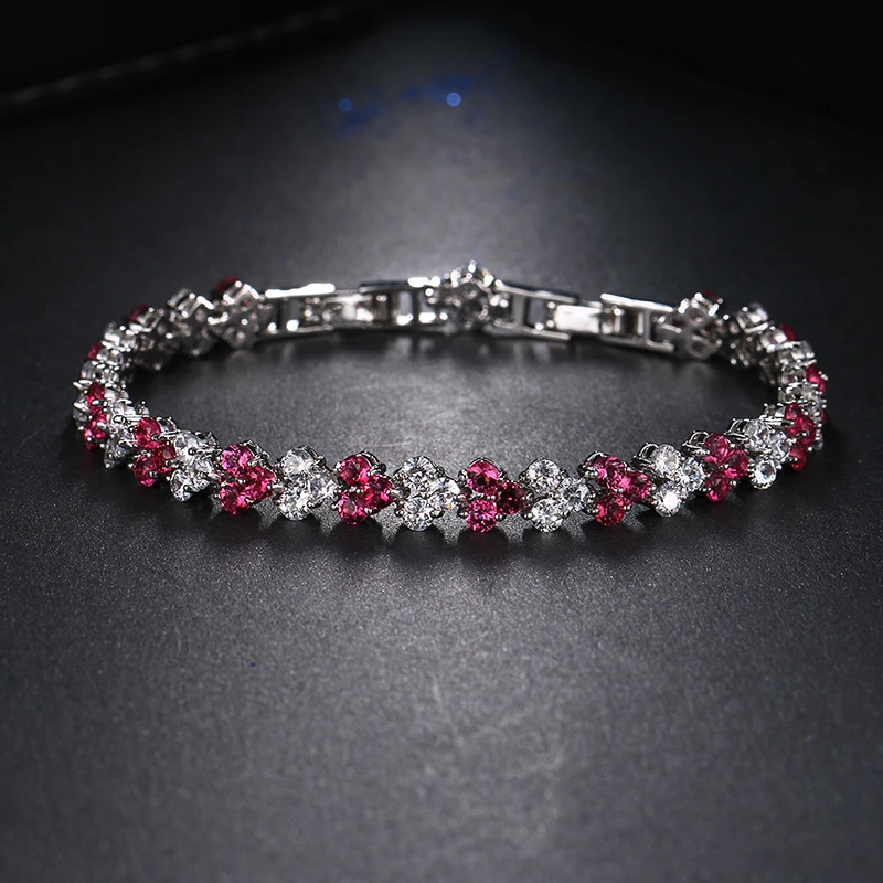 

New Design Crystal Jewelry Brilliant AAA Zircon Lucky Red Charm Bracelets for Best Friend Gifts Brilliant Charm Bracelets B-046