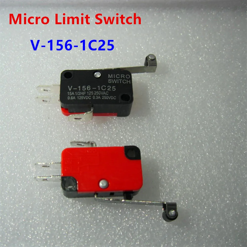 

100Pcs High-quality Roller Lever Arm SPDT NO/NC Momentary Micro Switches V-156-1C25 for cnc router Micro Limit Switch
