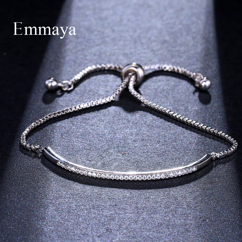 Регулируемый браслет EMMAYA для женщин Браслет слайдер с блестящими фианитами