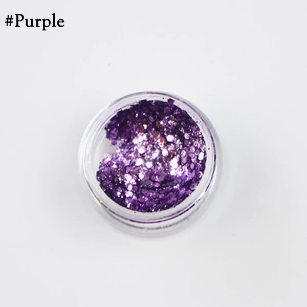Purple Блеск для глаз, для ногтей, волос, для тела, для лица, блестящий гель, Русалочка, Чешуйчатое искусство, вспышка, сердце, свободные блестки, крем, праздничный блеск, украшение для вечеринки - Цвет: Purple