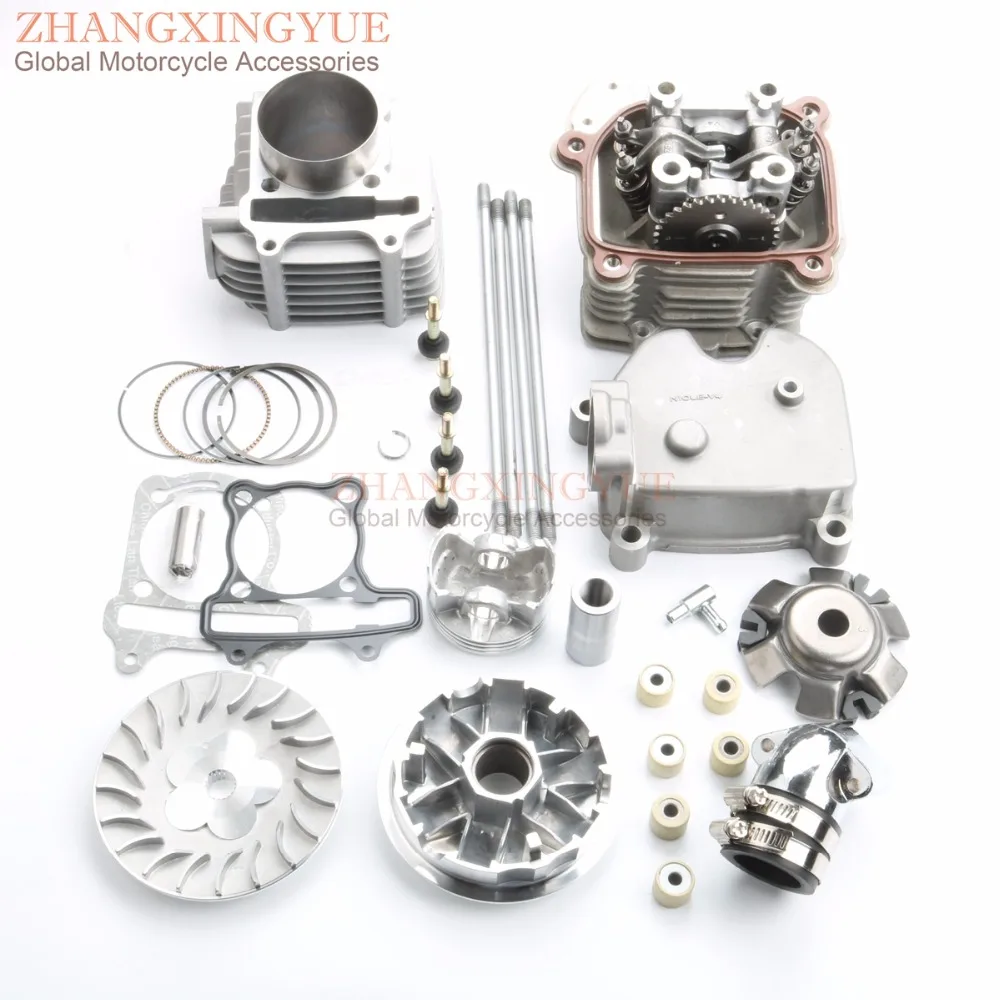 

61mm 4-Valve / 4V Big Bore Performance Kit & Drive Assembly & Carburetor Manifold for GP110 GY6 125cc 150cc Upgrade to 180cc 4T