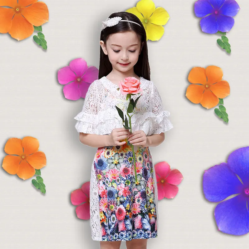 Кружевное платье для девочек детские праздничные платья костюм принцессы летнее