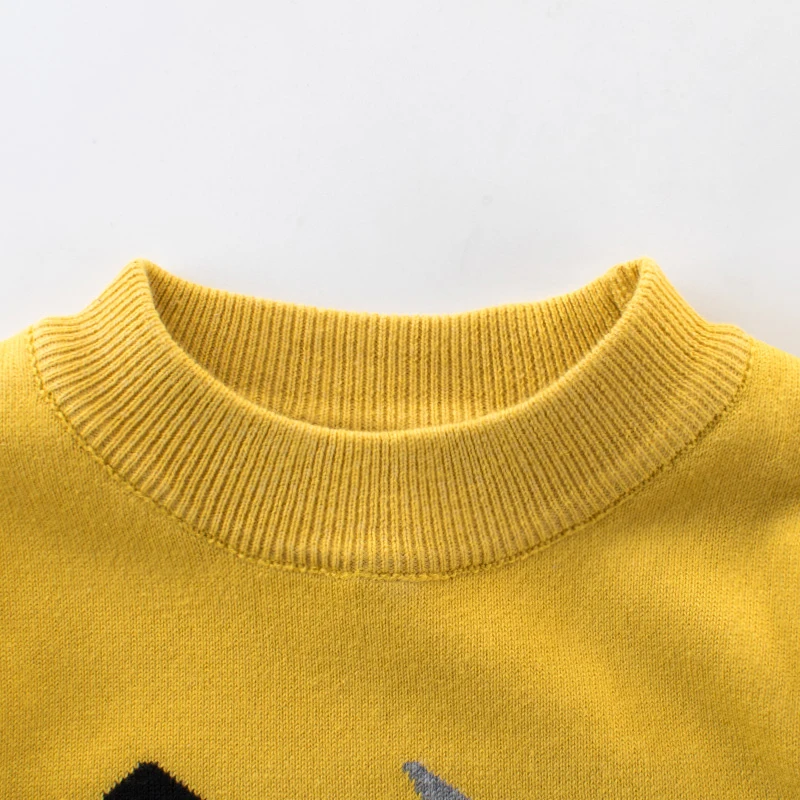 Зимний Детский свитер в Корейском стиле вязаный с круглым вырезом и длинными