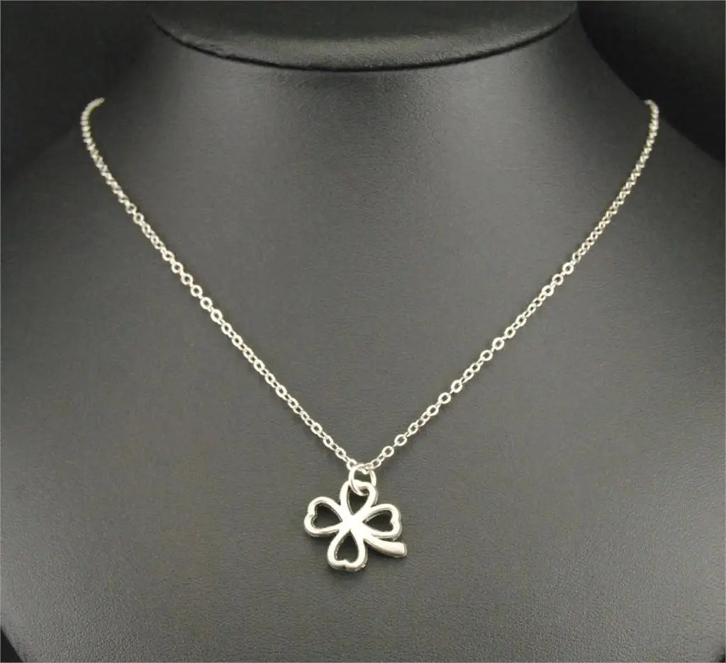 1pc Silver Color Hollow out Lucky Clover Pendant Necklace Jewelry E142 | Украшения и аксессуары