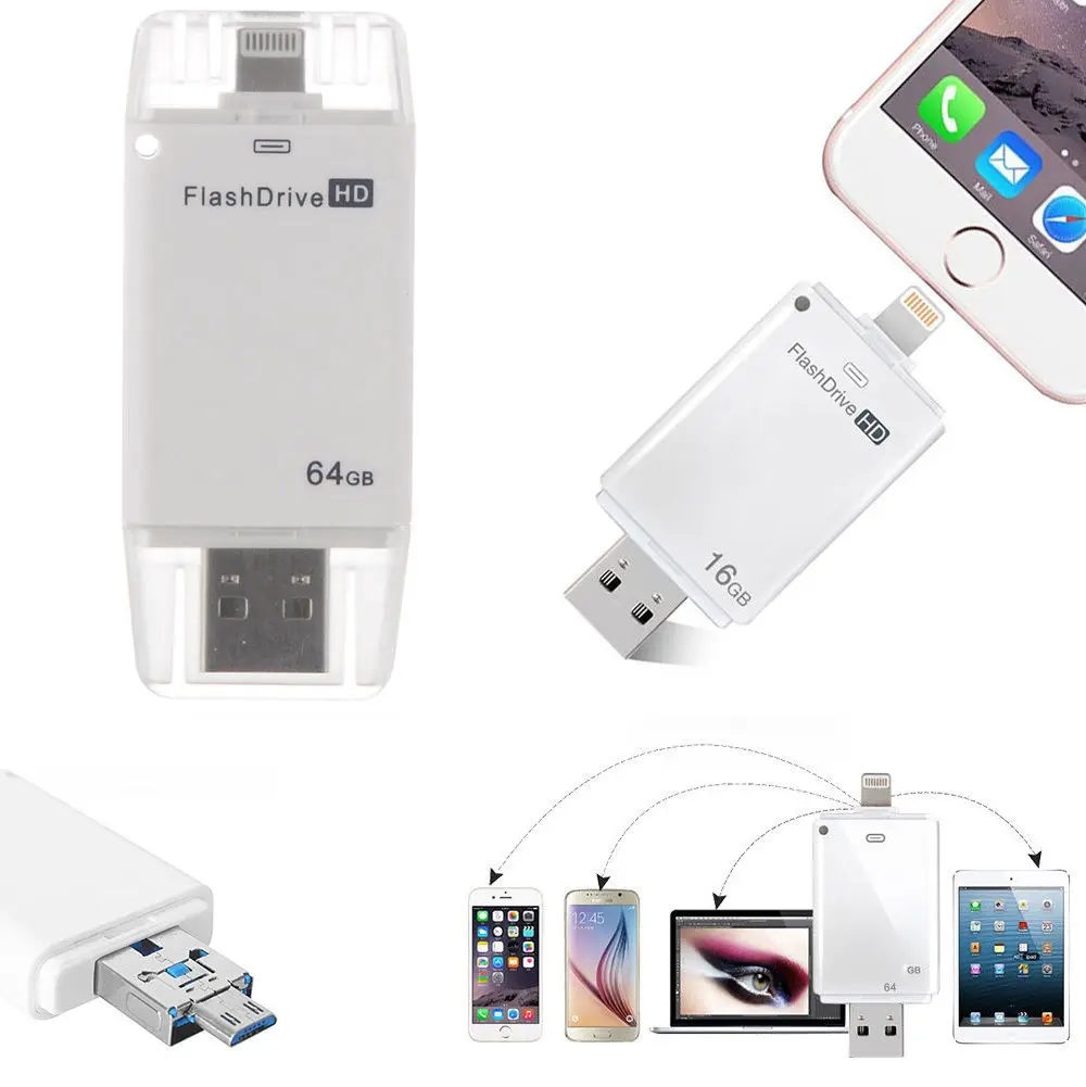 OTG USB флэш накопитель для iPhone X/8/7/7 Plus/6/6 s/5/SE ipad пластиковый Флешка HD карта памяти 8G
