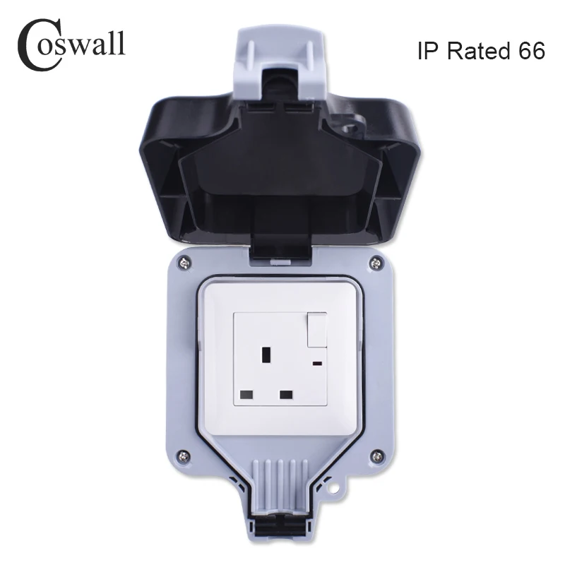 Уличная Водонепроницаемая настенная розетка Coswall IP66 переключатель на 13 а