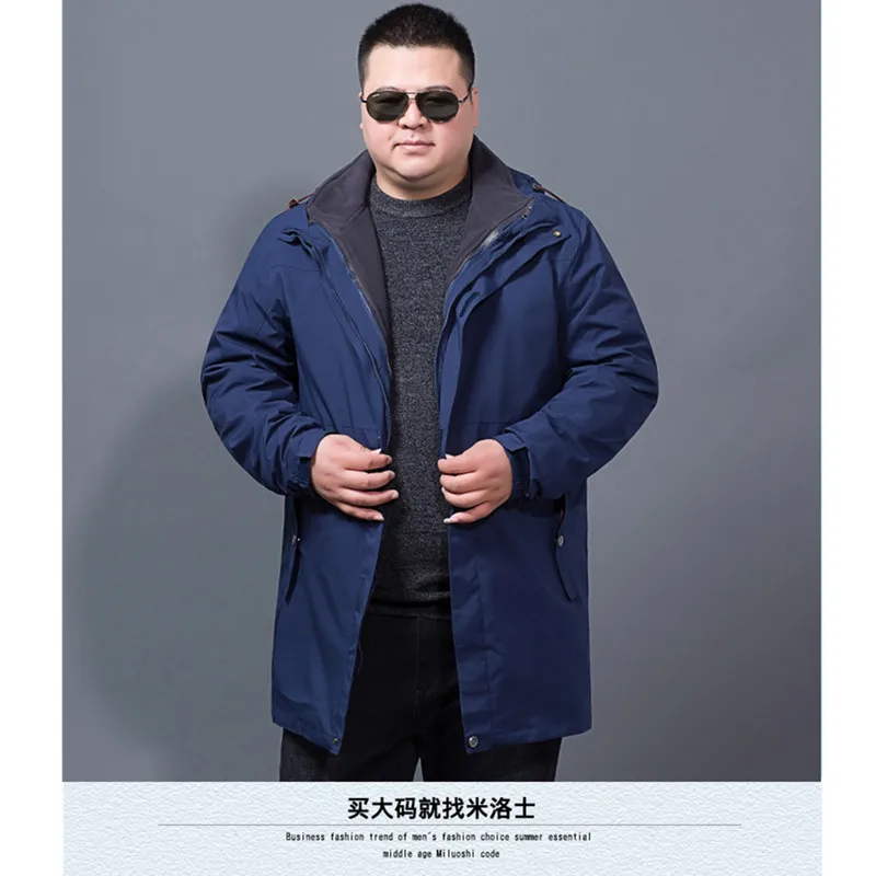 Большие размеры 10XL 9XL 8XL 6XL 5XL 4XL зимняя куртка мужчин 2 в 1 парка теплая