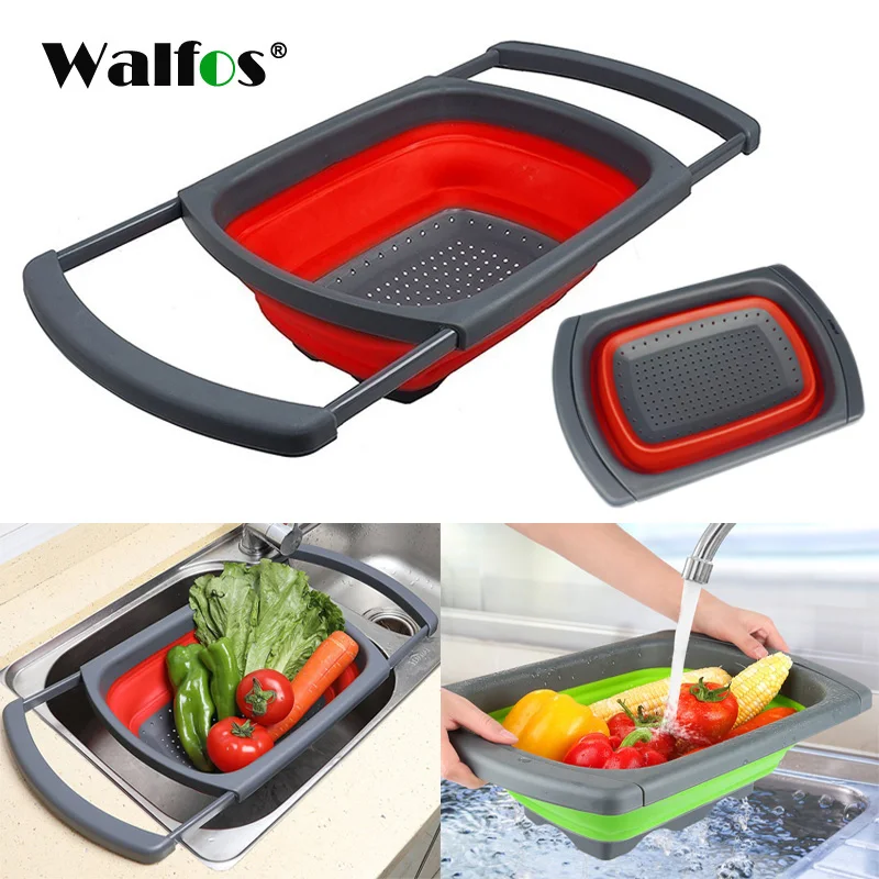WALFOS 1 шт. кухонный складной силиконовый фильтр для дуршлага корзина раковины